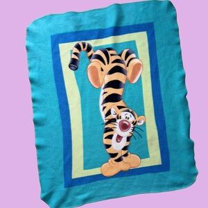 Kids' Blue and Yellow Tiger Blanket